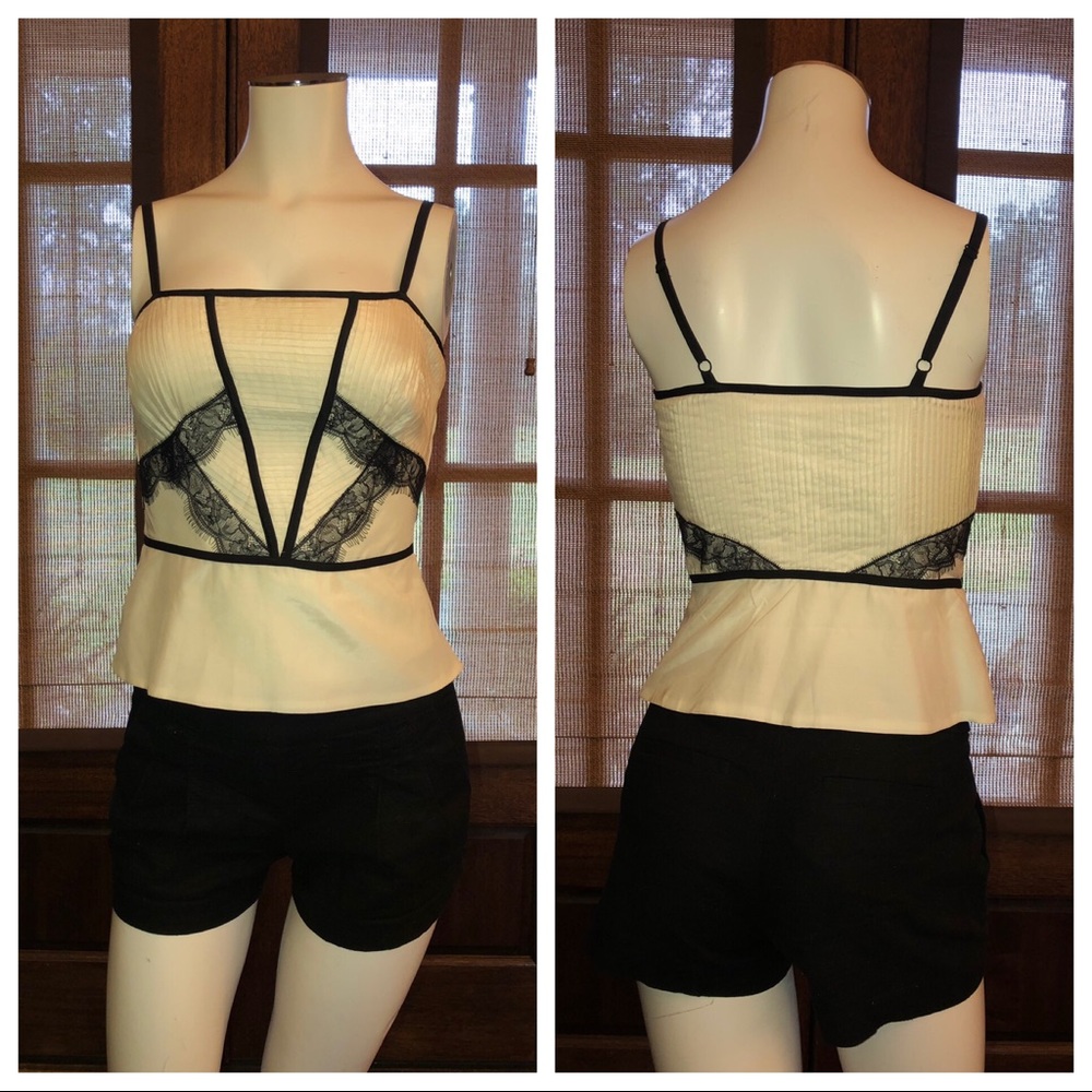 Bebe White Peplum Top
